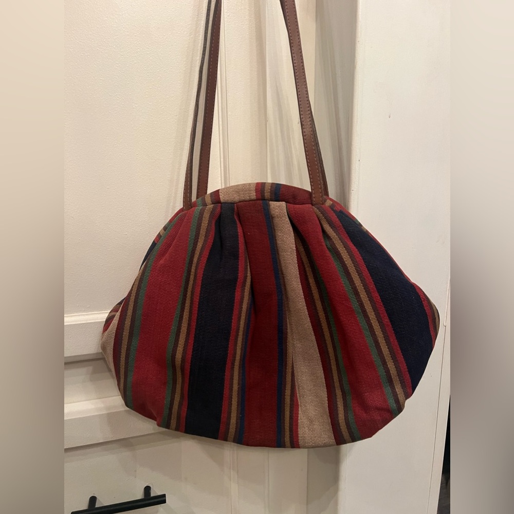 Vintage Multicolor Striped Shoulder Bag